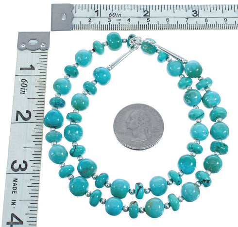 Sterling Silver Turquoise Bead Necklace KX121334
